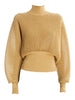 CHO Ribbed-knit Turtleneck Sweater in Brown
