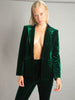 HINIYA Velvet Blazer & Flared Pants Set in Green