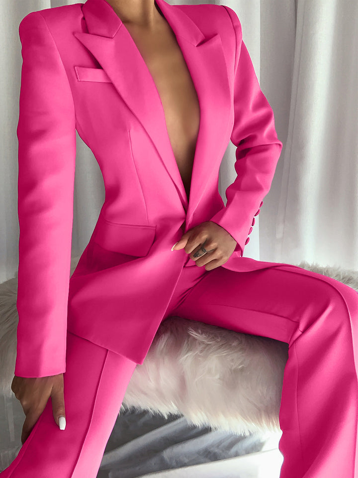 NAOMA Blazer & Flared Pants Set in Pink