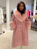 Fur Foxy Leather Coat in Light Pink