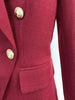 Slim Fit Double Breasted Blazer in Burgundy