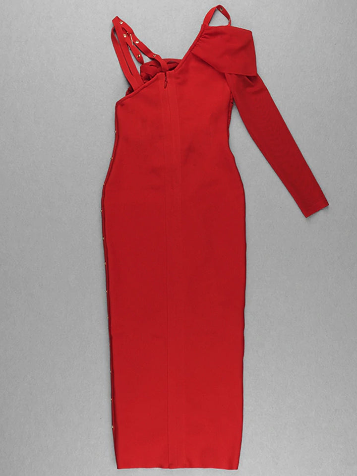 BRIGHTON Slit Dress in Red