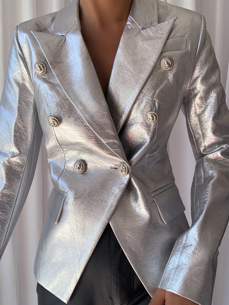 Karpacheva Double Breasted Blazer / Silver Buttons Blazer / Elegant Blazer Jacket / Women Blazer / Fashion Blazer / Stylish Blazer / Blazer for Women