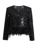 RELLE Sequins & Feather Jacket