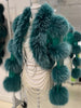 LITALY Fur Trim Leather Jacket in Green