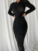 JAE LS Sheer Midi Dress in Black