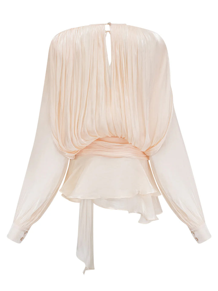 SSEE Ruffle Mini Dress in Apricot