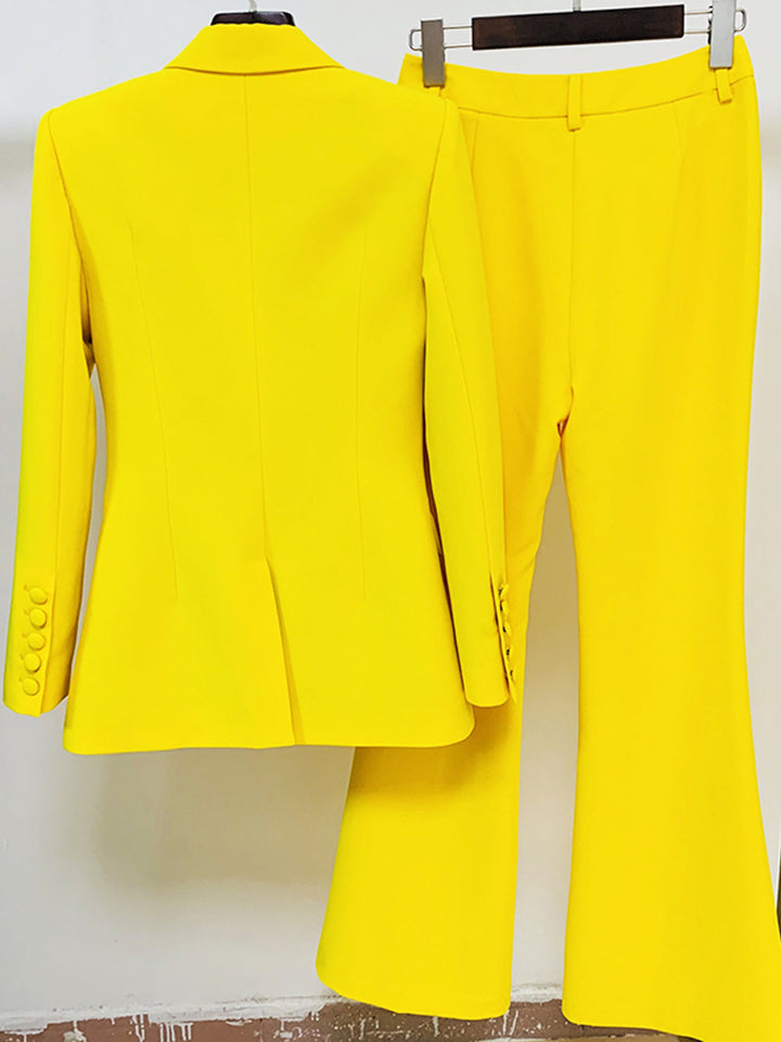 NAOMA Blazer & Flared Pants Set in Yellow