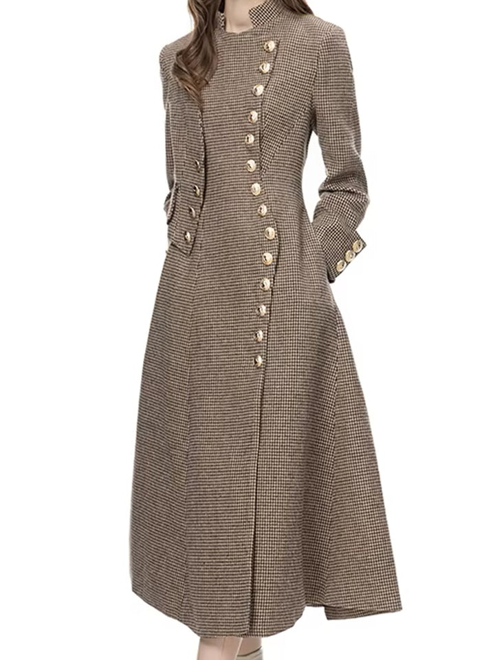 ELDENNE Check Trench Coat in Brown