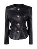 SAITE Leather Peplum Jacket