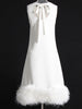 PIUME Maxi Dress w Feathers In White