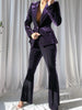 HINIYA Velvet Blazer & Flared Pants Set