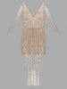 AYOKA Rhinestones Tassel Dress