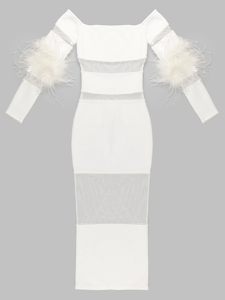 AIJA Midi Dress in White