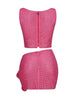 LINNE Cutout Top & Skirt Set in Pink