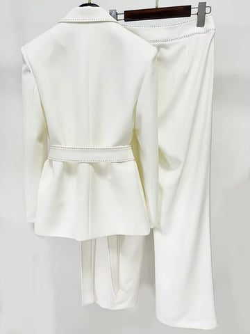 CIRE Blazer & Pants Set in White