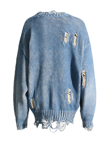 PEPA Distressed Oversized Sweater