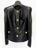 SAITE Leather Peplum Jacket