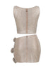 LINNE Cutout Top & Skirt Set in Silver