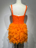 ANSA Feathers Mini Dress