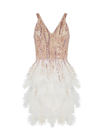 SWOON Feathers Mini Dress