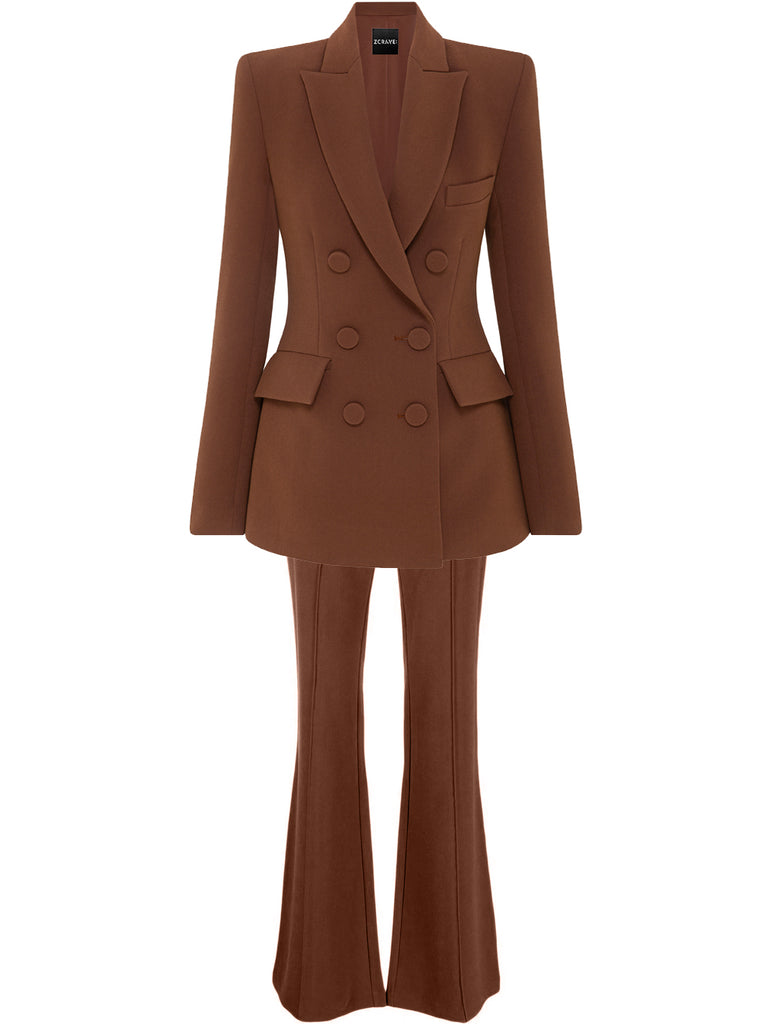LIDA Blazer & Pants Set in Brown