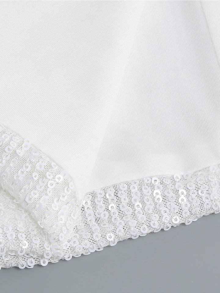 ENIGMA Sequin Maxi Dress in White