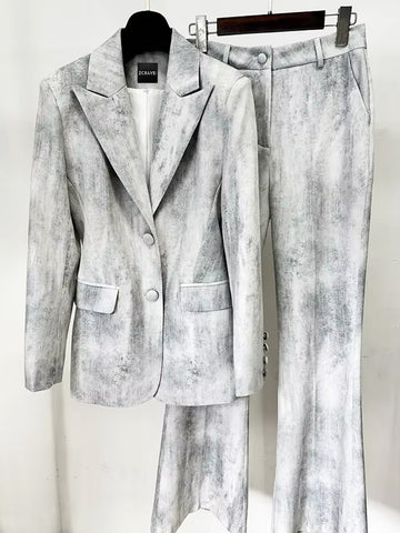 PRIMETTE Blazer & Pants Set in Gray