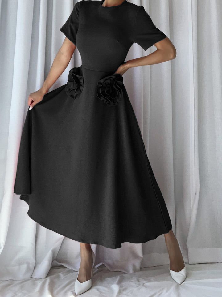 ORCHESTA Roses Midi Dress in Black