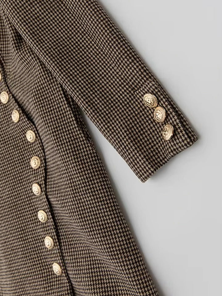 ELDENNE Check Trench Coat in Brown