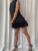 PIUME Mini Dress w Feathers in Black