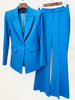 NAOMA Blazer & Flared Pants Set in Blue