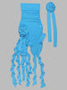 GOTA Ruffle Dress in Turquoise