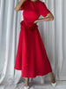 ORCHESTA Roses Midi Dress in Red