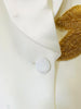 FOGELE Embellished Blazer & Flared Pants Set in White