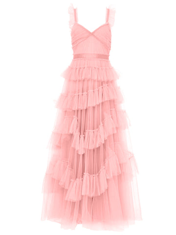NILA Tulle Maxi Dress in Pink