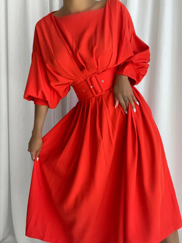 TAMI Midi Dress in Red