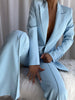 NAOMA Blazer & Flared Pants Set in Columbia