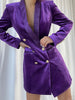 LAPELE Velvet Blazer Dress in Purple