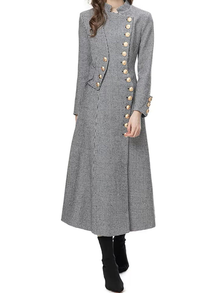 ELDENNE Check Trench Coat in Gray