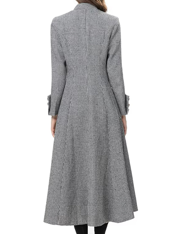 ELDENNE Check Trench Coat in Gray