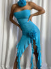 GOTA Ruffle Dress in Turquoise