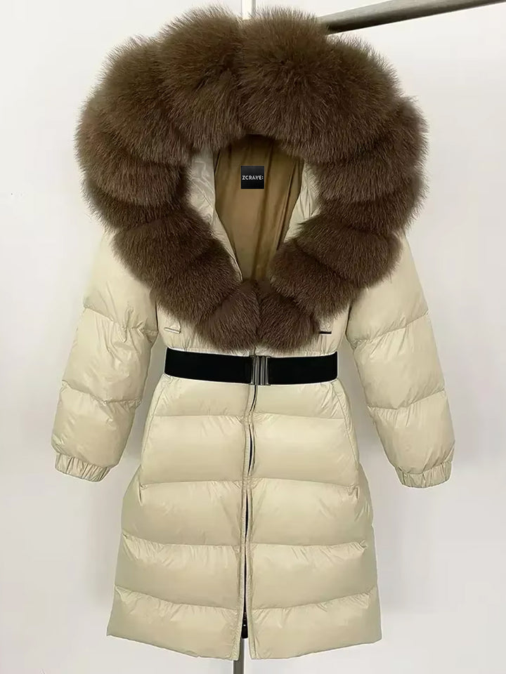 CENTRO Hooded Long Down Jacket