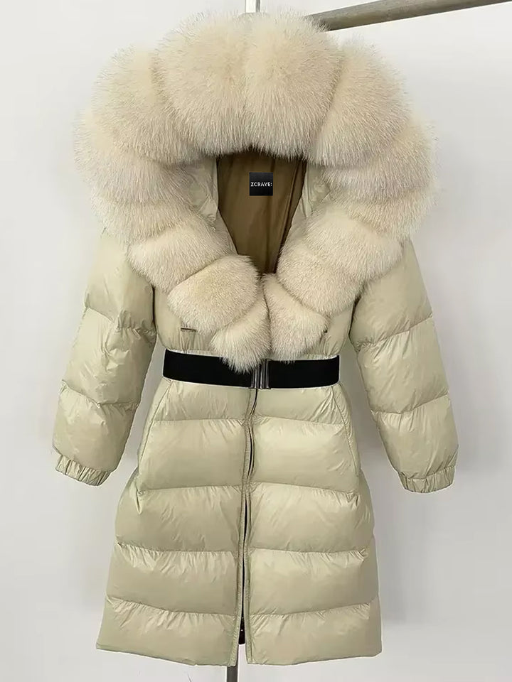 CENTRO Hooded Long Down Jacket