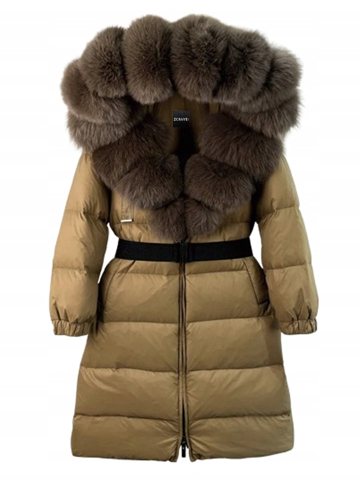 CENTRO Hooded Long Down Jacket