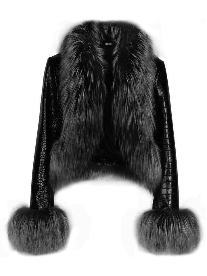 CHELSEA Fur Trim Leather Jacket