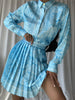 MIRAJE Blouse & Skirt Set in Azure