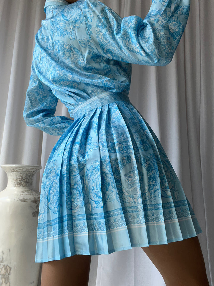 MIRAJE Blouse & Skirt Set in Azure