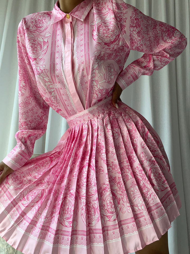 MIRAJE Blouse & Skirt Set in Pink