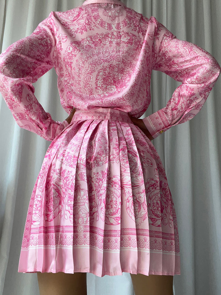 MIRAJE Blouse & Skirt Set in Pink